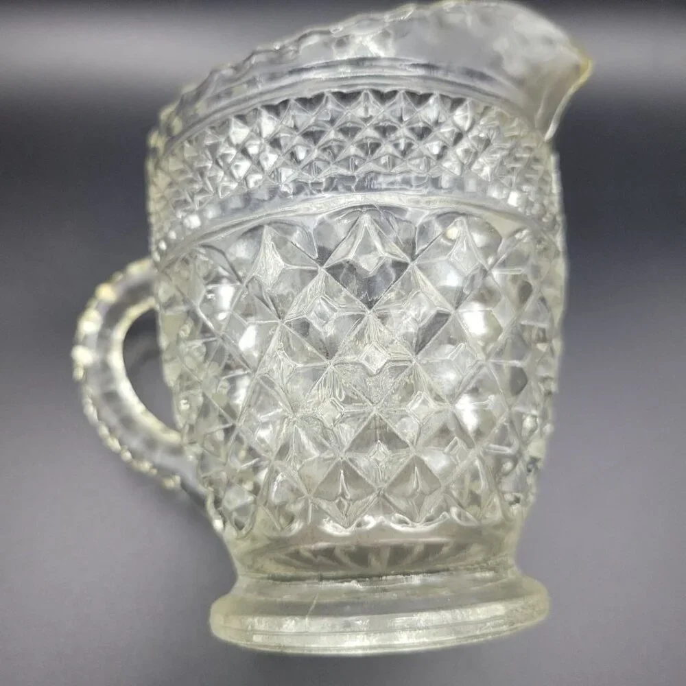 Wexford Glass Creamer‎ Pitcher 4 Inch Tall Textured Handle Vintage Replacement